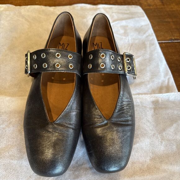 Miz Mooz Zephyr Leather Gunmetal Gray Mary Jane | Size 40 - Picture 1 of 14